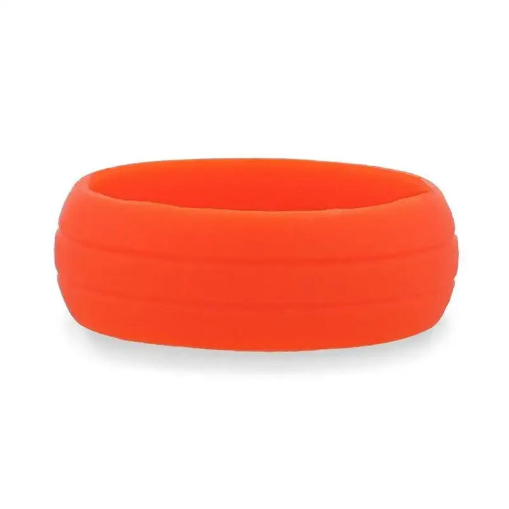 FIRE Dual Groove Silicone Ring for Men and Women Orange Comfort Fit Hypoallergenic Thorsten - 8mm - Larson Jewelers
