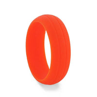 FIRE Dual Groove Silicone Ring for Men and Women Orange Comfort Fit Hypoallergenic Thorsten - 8mm - Larson Jewelers