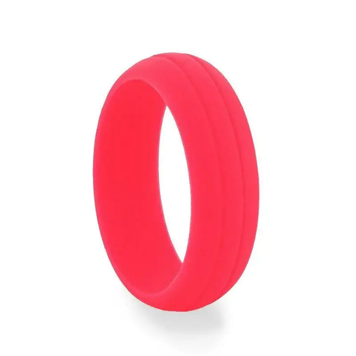 ROSE Dual Groove Silicone Ring for Men and Women Pink Comfort Fit Hypoallergenic Thorsten - 8mm - Larson Jewelers