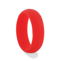 CHERRY Dual Groove Silicone Ring for Men and Women Red Comfort Fit Hypoallergenic Thorsten - 8mm - Larson Jewelers