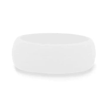 MOON Dual Groove Silicone Ring for Men and Women White Comfort Fit Hypoallergenic Thorsten - 8mm - Larson Jewelers
