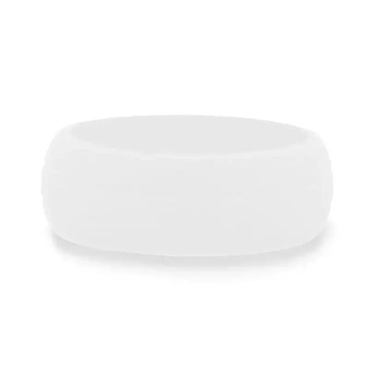 MOON Dual Groove Silicone Ring for Men and Women White Comfort Fit Hypoallergenic Thorsten - 8mm - Larson Jewelers