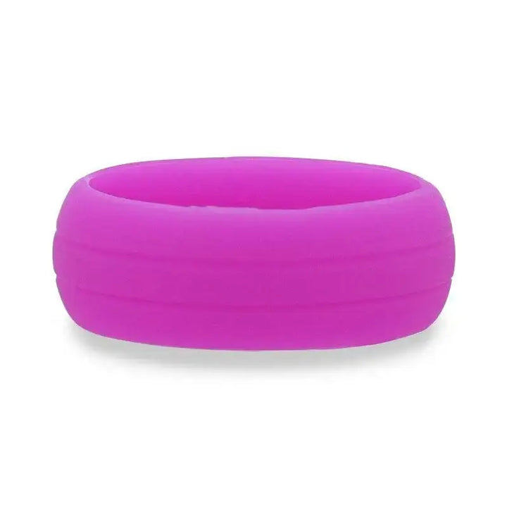 AMARIS Dual Groove Silicone Ring for Men and Women Purple Comfort Fit Hypoallergenic Thorsten - 8mm - Larson Jewelers