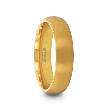 MILLER Gold Plated Tungsten Domed Ring with Brushed Finish - 8mm - Larson Jewelers
