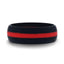 Matte Black Men's Silicone Ring ring With Vibrant Red Colored Inlay - 8mm - Larson Jewelers