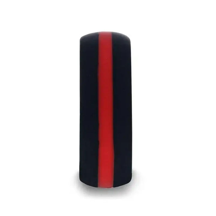 Matte Black Men's Silicone Ring ring With Vibrant Red Colored Inlay - 8mm - Larson Jewelers