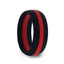 Matte Black Men's Silicone Ring ring With Vibrant Red Colored Inlay - 8mm - Larson Jewelers