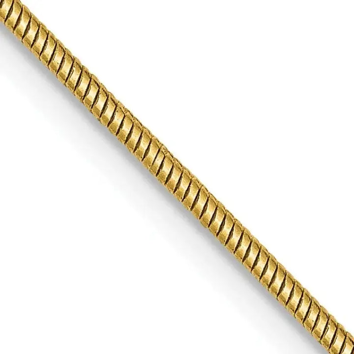 14K 1.4mm Round Snake Lobster Clasp Chain Necklace - Larson Jewelers