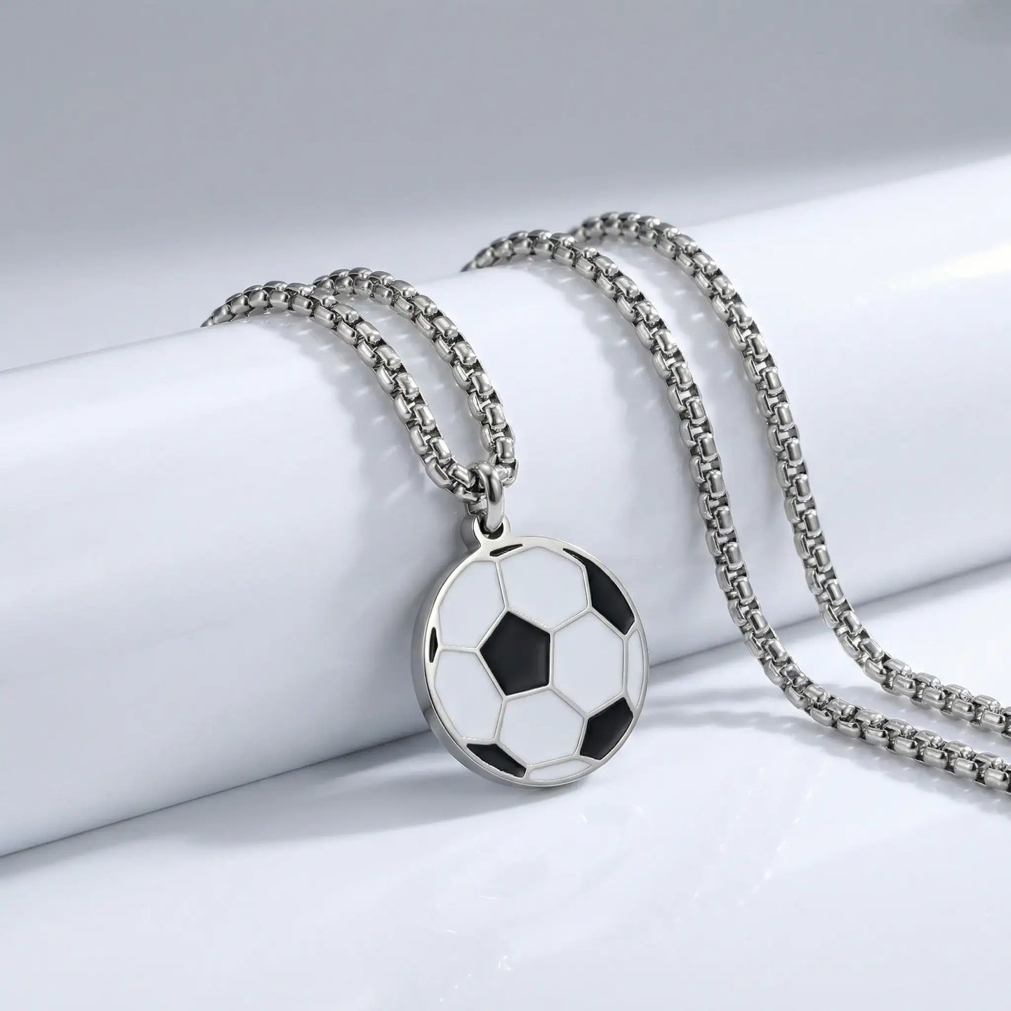 Stainless Steel Soccer Pendant with Matching Chain - Larson Jewelers