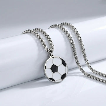 Stainless Steel Soccer Pendant with Matching Chain - Larson Jewelers