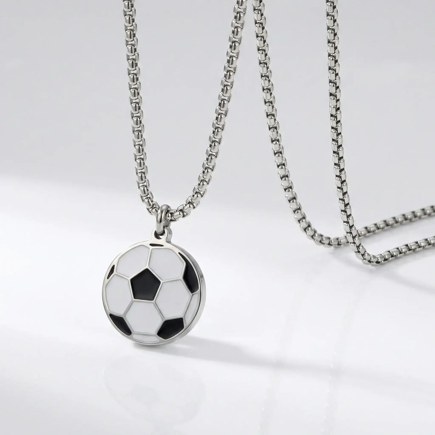 Stainless Steel Soccer Pendant with Matching Chain - Larson Jewelers