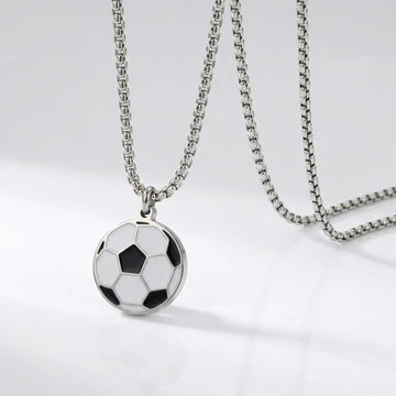 Stainless Steel Soccer Pendant with Matching Chain - Larson Jewelers