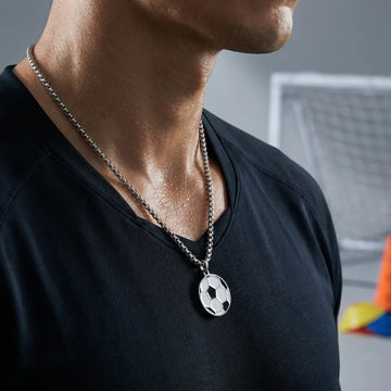 Stainless Steel Soccer Pendant with Matching Chain - Larson Jewelers