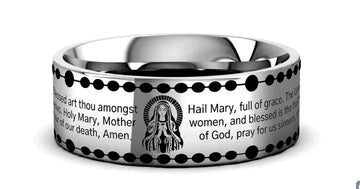 HAIL MARY Laser Engraved Tungsten Carbide Ring - Larson Jewelers