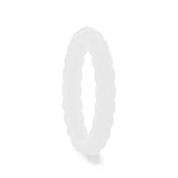 SNOW Stackable Twist Silicone Ring for Women White Comfort Fit Hypoallergenic Thorsten - 2mm - Larson Jewelers