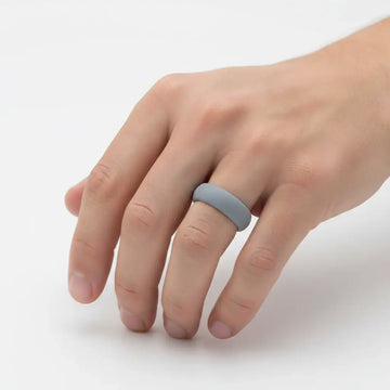 SHARK Silicone Ring for Men and Women Grey Comfort Fit Hypoallergenic Thorsten - 8mm - Larson Jewelers