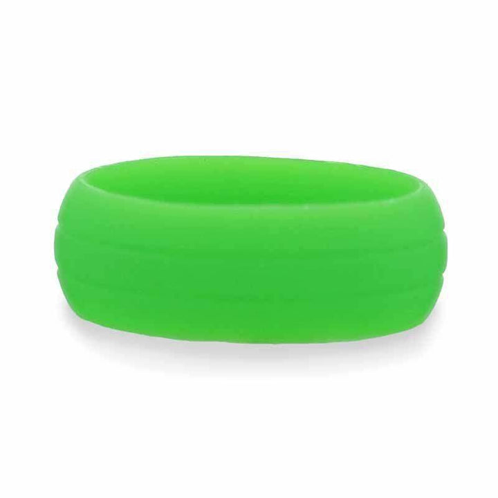 CLOVER Dual Groove Silicone Ring for Men and Women Green Comfort Fit Hypoallergenic Thorsten - 8mm - Larson Jewelers