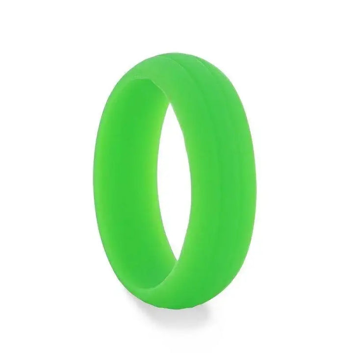 CLOVER Dual Groove Silicone Ring for Men and Women Green Comfort Fit Hypoallergenic Thorsten - 8mm - Larson Jewelers