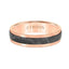 Step Edge Meteorite Top Contemporary 14K Rose Gold Wedding Band - 5.5mm - Larson Jewelers