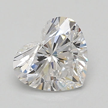 Heart-shaped lab-grown diamond with brilliant faceting and clear colorless appearance.