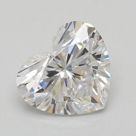 Heart-shaped lab-grown diamond with brilliant faceting and clear colorless appearance.