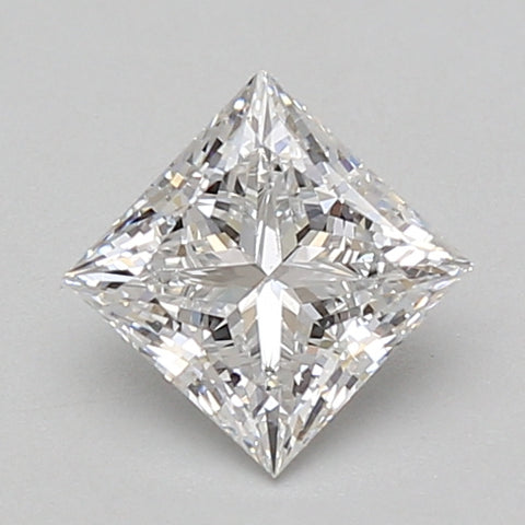 Princess-cut lab-grown diamond, 1.03 carat, colorless with faceted surfaces and sharp geometric edges.