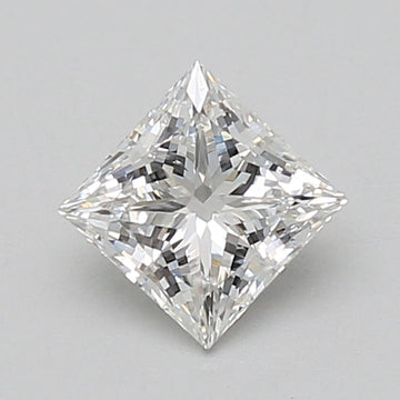 Princess-cut lab-grown diamond, 0.83 carat, with faceted surface reflecting light.