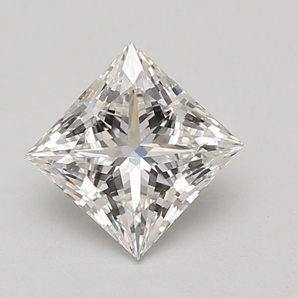 Princess-cut lab-grown diamond loose stone with clear faceting and light reflection, approximately 1.71 carats.