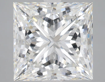 Princess-cut lab-grown diamond with brilliant faceting and light refraction throughout the stone.