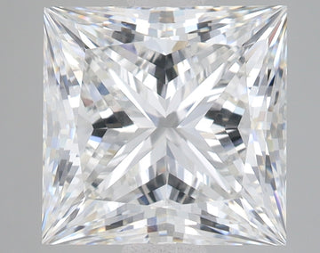 Princess-cut lab-grown diamond with faceted surface and clear brilliance.
