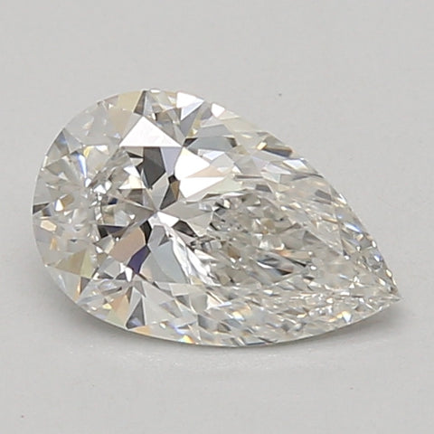 Pear-shaped lab-grown diamond with faceted cuts reflecting light, 1.06 carat loose stone.