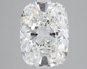 Cushion-cut lab-grown diamond with brilliant faceting and light refraction against neutral background.