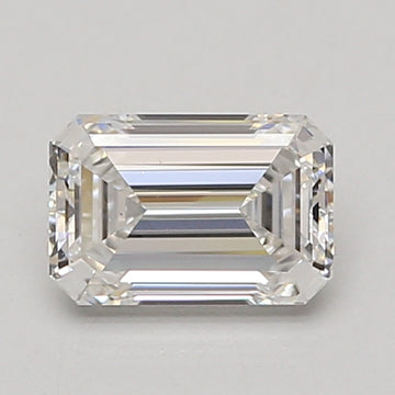 Emerald-cut lab-grown diamond loose stone, 1.22 carat, with faceted surfaces and clear transparency.