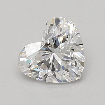 Heart-shaped lab-grown diamond with faceted surfaces and clear brilliance, 0.87 carat loose stone.