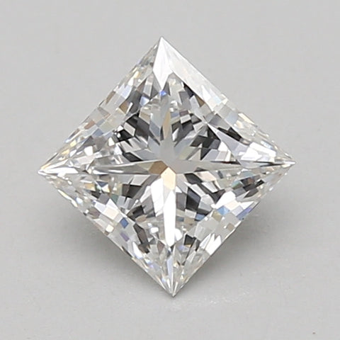 Princess cut lab grown diamond, 0.92 carat, loose stone with faceted surface and light reflections.