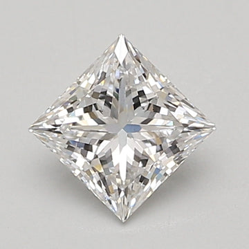 Princess-cut lab-grown diamond, 1.06 carat, displaying faceted surfaces and light refraction.