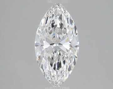 Marquise cut lab-grown diamond with faceted surface and clear sparkle against neutral background.