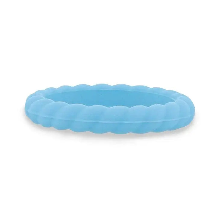 CLEO Stackable Twist Silicone Ring for Women Light blue Comfort Fit Hypoallergenic Thorsten - 2mm - Larson Jewelers