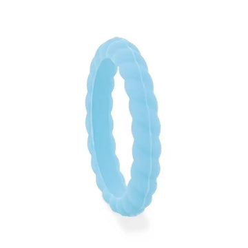 CLEO Stackable Twist Silicone Ring for Women Light blue Comfort Fit Hypoallergenic Thorsten - 2mm - Larson Jewelers