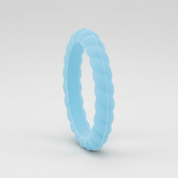 CLEO Stackable Twist Silicone Ring for Women Light blue Comfort Fit Hypoallergenic Thorsten - 2mm