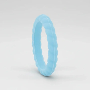 CLEO Stackable Twist Silicone Ring for Women Light blue Comfort Fit Hypoallergenic Thorsten - 2mm - Larson Jewelers