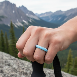 CLEO Stackable Twist Silicone Ring for Women Light blue Comfort Fit Hypoallergenic Thorsten - 2mm