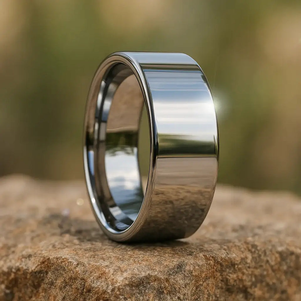 STOCKTON Flat Style White Tungsten Ring - 2mm - 12mm - Larson Jewelers
