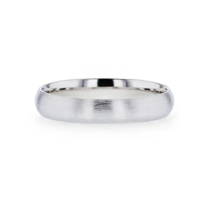 EMPRESA Silver Brushed Finish Domed Women's Wedding Band - 4mm - Larson Jewelers