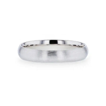 EMPEROR Silver Brushed Finish Domed Wedding Band - 4mm & 8mm - Larson Jewelers