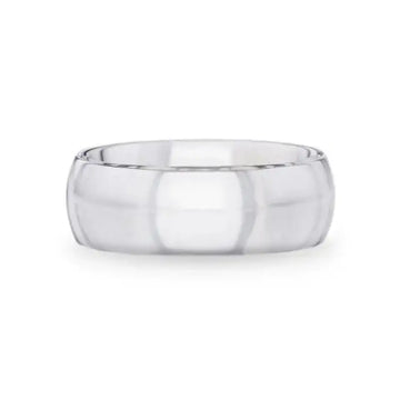 VIVID Silver Polished Finish Domed Wedding Band - 4mm & 8mm - Larson Jewelers
