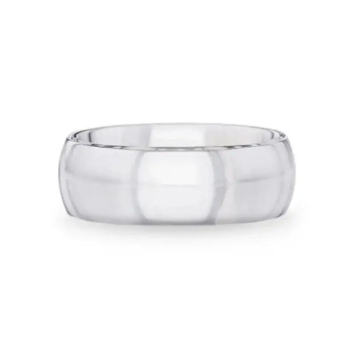 VIVID Silver Polished Finish Domed Wedding Band - 4mm & 8mm - Larson Jewelers