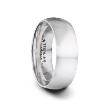 VIVID Silver Polished Finish Domed Wedding Band - 4mm & 8mm - Larson Jewelers