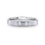 CASSIE Silver Brushed Center Flat Style Women's Wedding Band With Beveled Edges - 4mm - Larson Jewelers