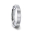 CASSIE Silver Brushed Center Flat Style Women's Wedding Band With Beveled Edges - 4mm - Larson Jewelers